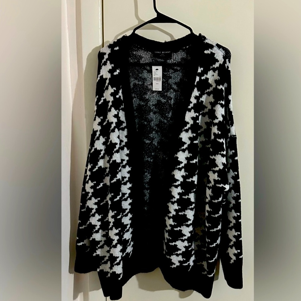 Black and White Houndstooth Cardigan